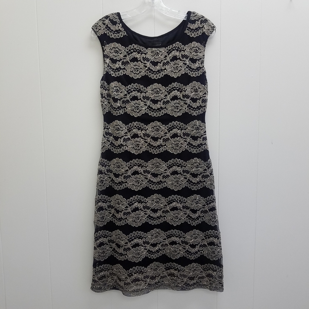 Connected Apparel Sleeveless Scoop Neck Lace Dress